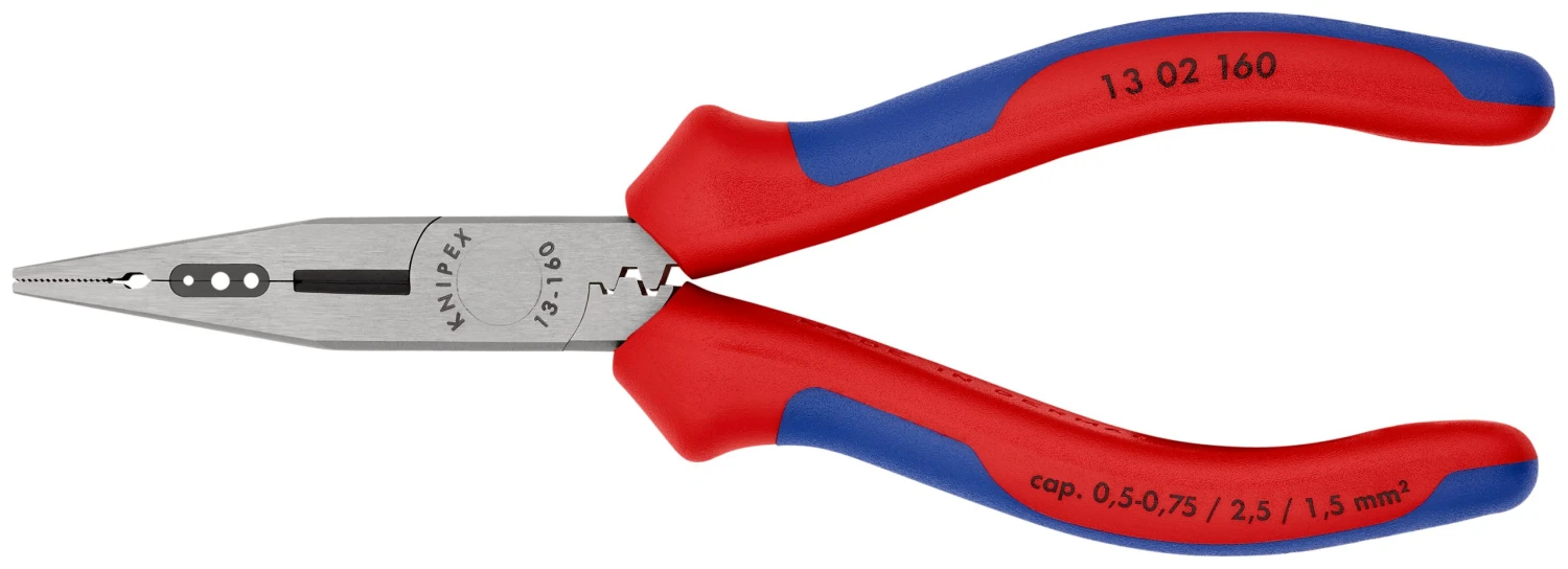 Knipex 13 02 160 Electrician's Long Nose Pliers Multi-Component Grip 160mm 3 Knipex 13 02 160 Electrician's Long Nose Pliers Multi-Component Grip 160mm