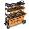 Beta C27S Folding Portable Collapsable Tool Trolley With Drawers Orange -Home Tools Sale 133096