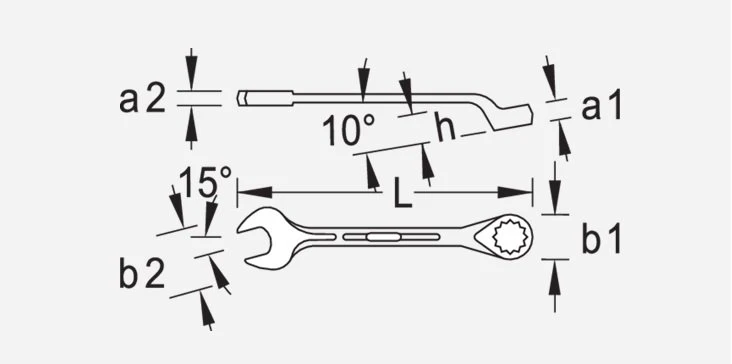 Gedore 1B Imperial Combination Spanner Wrench 1.1/8" AF 4 Gedore 1B Imperial Combination Spanner Wrench 1.1/8" AF - Image 2