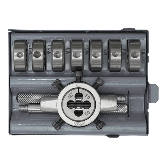 Sealey Tools AK3009 9 Piece Split Die Set M3 - M12 (Threading) 5 Sealey Tools AK3009 9 Piece Split Die Set M3 - M12 (Threading) - Image 3