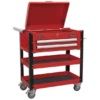 Sealey AP760M Heavy-Duty Mobile Tool &amp; Parts Trolley 2 Drawers &amp; Lockable Top - Red -Home Tools Sale AP760M