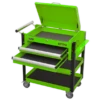Sealey AP760MHV Heavy-Duty Mobile Tool &amp; Parts Trolley 2 Drawers &amp; Lockable Top - Green -Home Tools Sale AP760MHV DRAWERS OPEN PIC4 DFC33196
