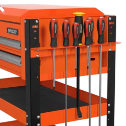 Sealey AP760MO Heavy-Duty Mobile Tool And Parts Trolley 2 Drawers And Lockable Top - Orange -Home Tools Sale AP760MO SCREWDRIVER RACK DFC33183