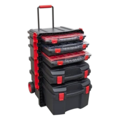 Sealey Tools AP860 Professional Tool Box Trolley With 5 Tool Storage Cases - Stack