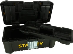 Stanley STST1-75515 Essential 12.5" Toolbox With Organiser Top, Metal Latch. Tool Box -Home Tools Sale STST1 75515open